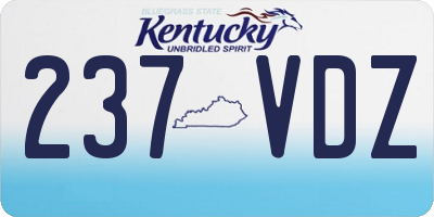 KY license plate 237VDZ