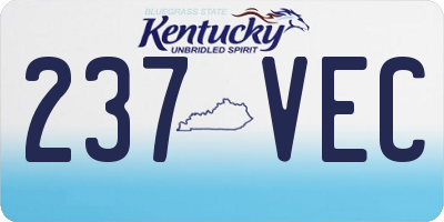 KY license plate 237VEC