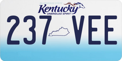 KY license plate 237VEE