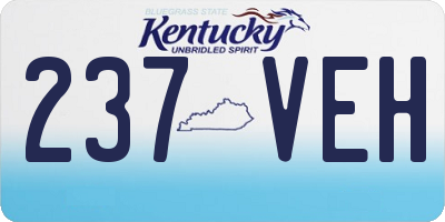 KY license plate 237VEH