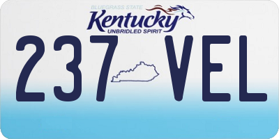 KY license plate 237VEL