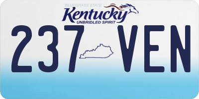 KY license plate 237VEN