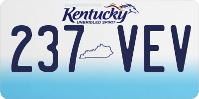 KY license plate 237VEV