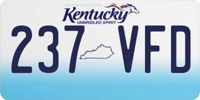 KY license plate 237VFD