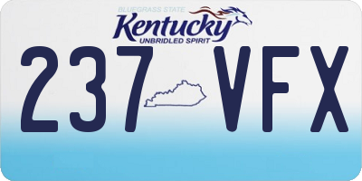 KY license plate 237VFX