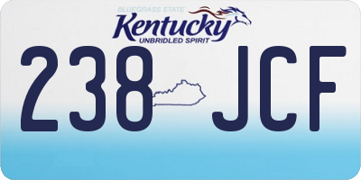 KY license plate 238JCF