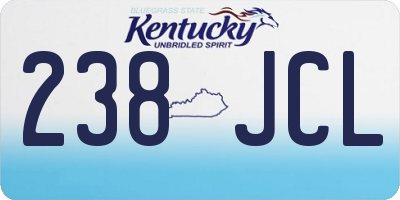 KY license plate 238JCL