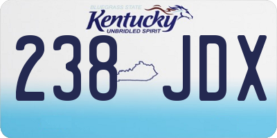 KY license plate 238JDX