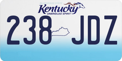KY license plate 238JDZ