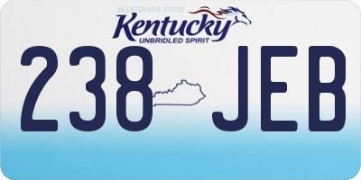 KY license plate 238JEB