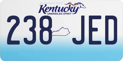 KY license plate 238JED