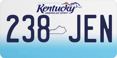 KY license plate 238JEN