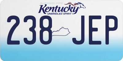 KY license plate 238JEP
