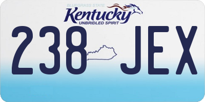 KY license plate 238JEX