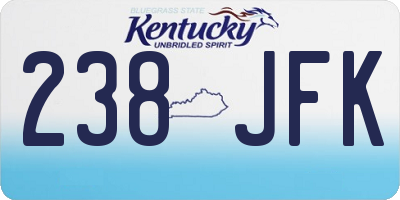 KY license plate 238JFK