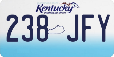 KY license plate 238JFY
