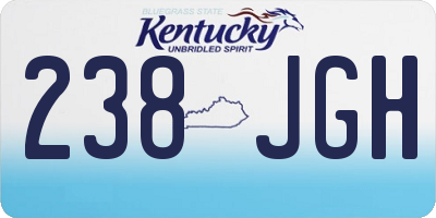 KY license plate 238JGH