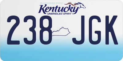 KY license plate 238JGK