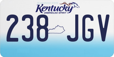 KY license plate 238JGV