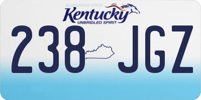 KY license plate 238JGZ