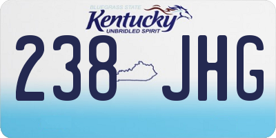 KY license plate 238JHG