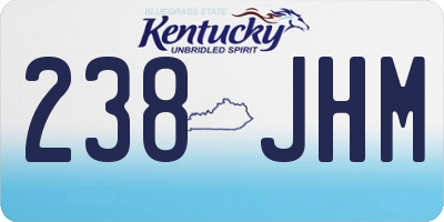 KY license plate 238JHM
