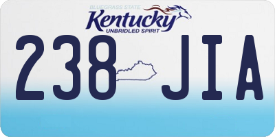 KY license plate 238JIA