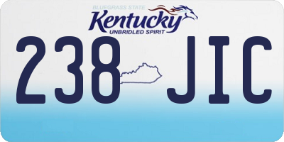 KY license plate 238JIC