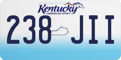 KY license plate 238JII