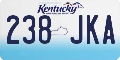 KY license plate 238JKA