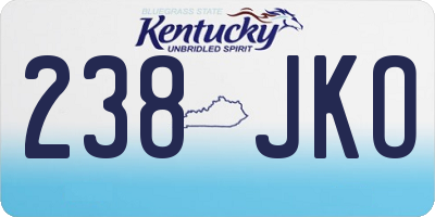 KY license plate 238JKO