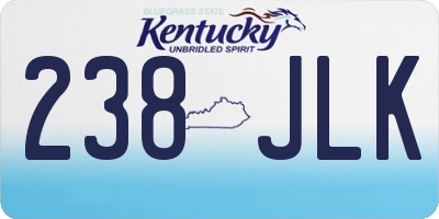 KY license plate 238JLK