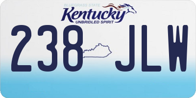 KY license plate 238JLW