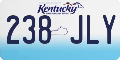 KY license plate 238JLY