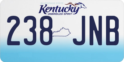 KY license plate 238JNB