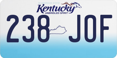 KY license plate 238JOF
