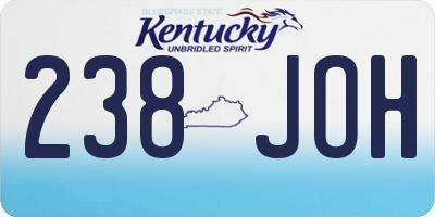 KY license plate 238JOH
