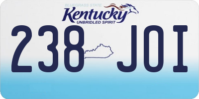 KY license plate 238JOI