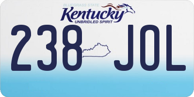 KY license plate 238JOL
