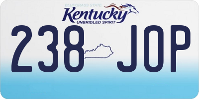 KY license plate 238JOP