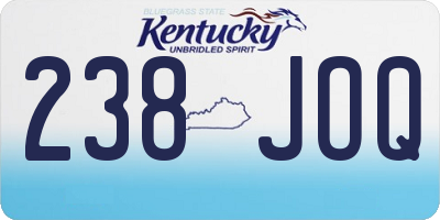 KY license plate 238JOQ