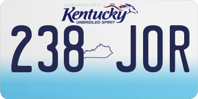 KY license plate 238JOR