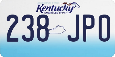 KY license plate 238JPO