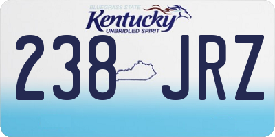 KY license plate 238JRZ