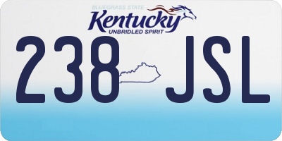 KY license plate 238JSL