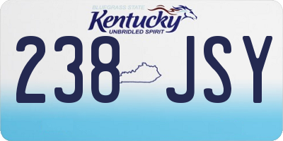 KY license plate 238JSY