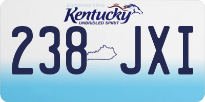 KY license plate 238JXI