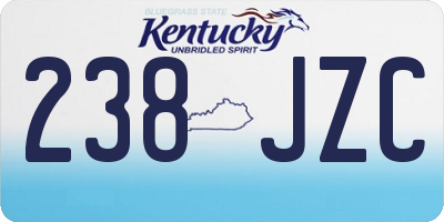 KY license plate 238JZC