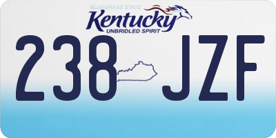 KY license plate 238JZF