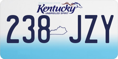 KY license plate 238JZY